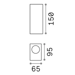 Applique Da Esterno-Ideal Lux Up ap2 applique bianco da esterno balcone giardino ip44 g9 led