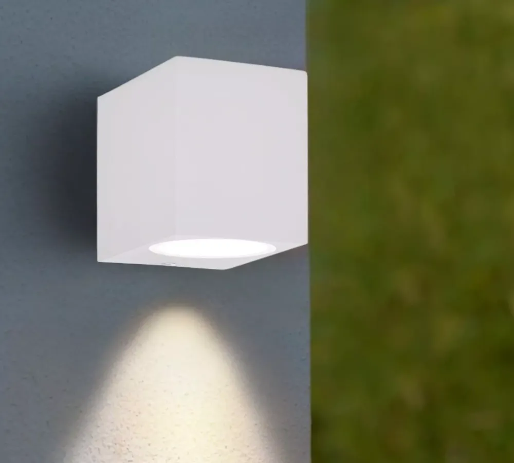 Applique Da Esterno-Ideal Lux Up ap1 applique cubo da esterno ip44 bianco monoemissione