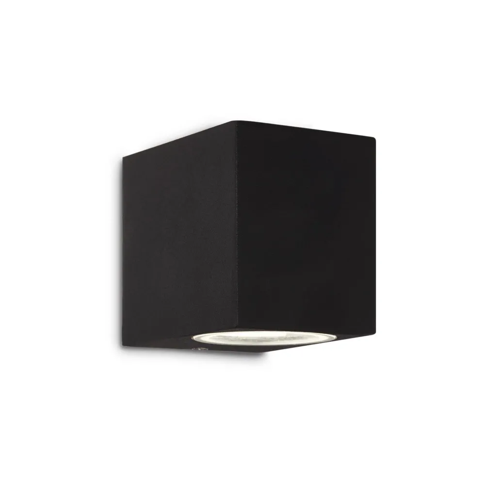 Applique Da Esterno-Ideal Lux Up ap1 applique da esterno ip44 cubo nero luce mono emissione