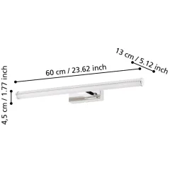 Applique Da Bagno-Eglo Vadumi applique da bagno cromo per specchio moderno led 4000k ip44