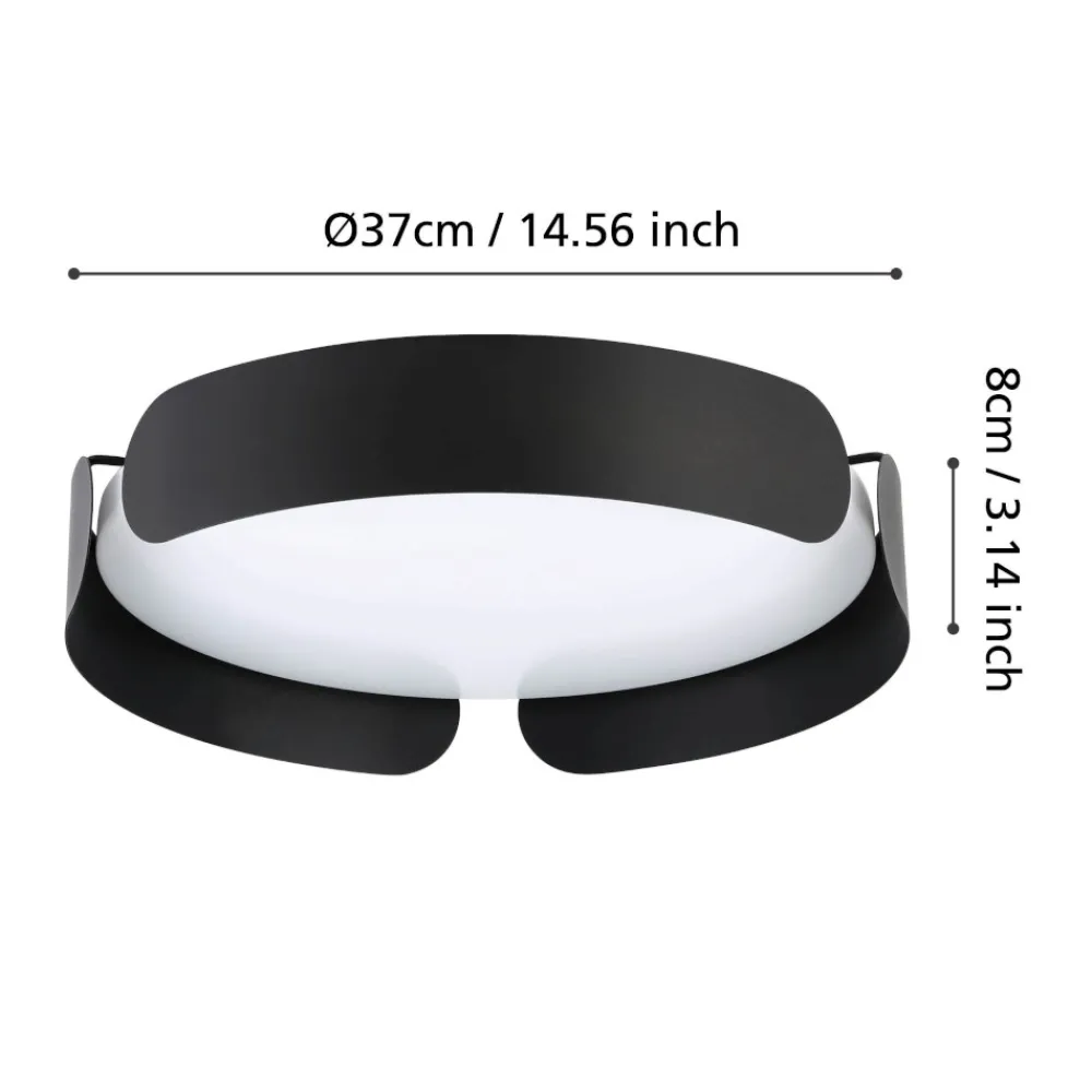 Plafoniere Moderne-Eglo Valcasotto plafoniera da cucina moderna rotonda led 24w 3000k