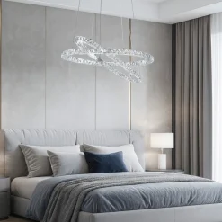 Lampadario Camera Da Letto-Eglo Varrazo lampadario anelli di cristallo per stanza da letto