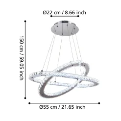 Lampadario Camera Da Letto-Eglo Varrazo lampadario anelli di cristallo per stanza da letto