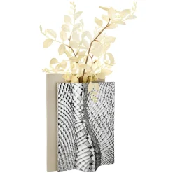 Soprammobili Moderni-Bongelli Preziosi Vaso h30 ophis nocciola argento soprammobile