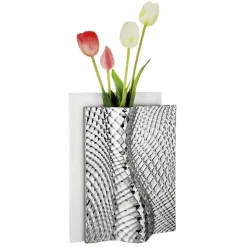 Soprammobili Moderni-Bongelli Preziosi Vaso design moderno bianco argento ophis h30cm