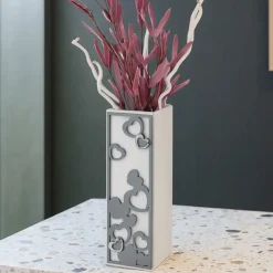 Soprammobili Moderni-Bongelli Preziosi Vaso moderno cuori grigio