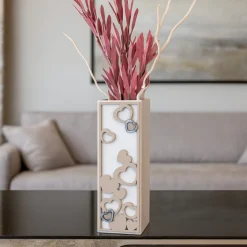 Soprammobili Moderni-Bongelli Preziosi Vaso moderno porta fiori cuori nocciola