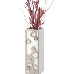Soprammobili Moderni-Bongelli Preziosi Vaso moderno porta fiori cuori nocciola