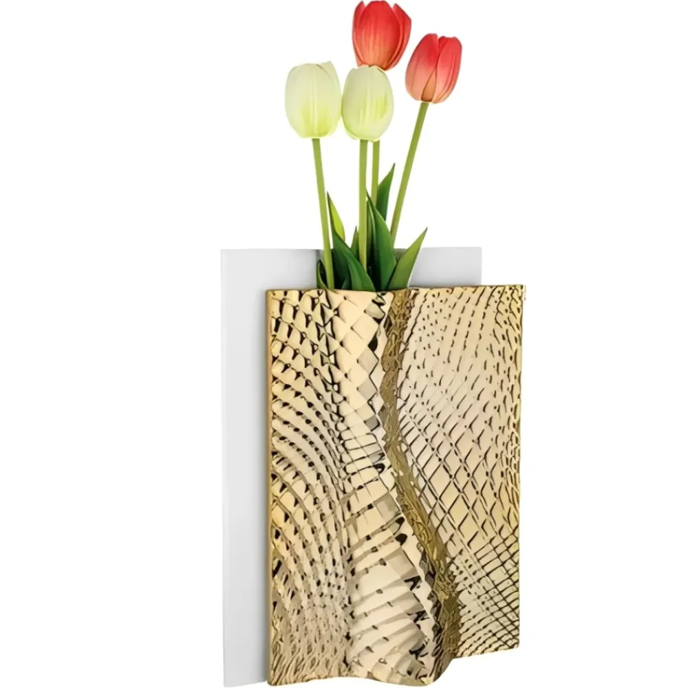 Soprammobili Moderni-Bongelli Preziosi Vaso ophis soprammobile oro design moderno marmorino