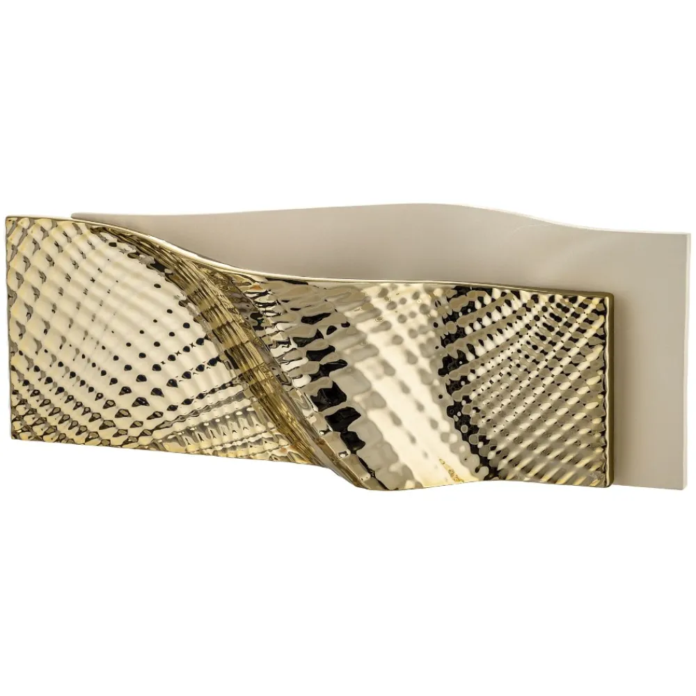 Soprammobili Moderni-Bongelli Preziosi Vaso orizzontale ophis nocciola oro design moderno