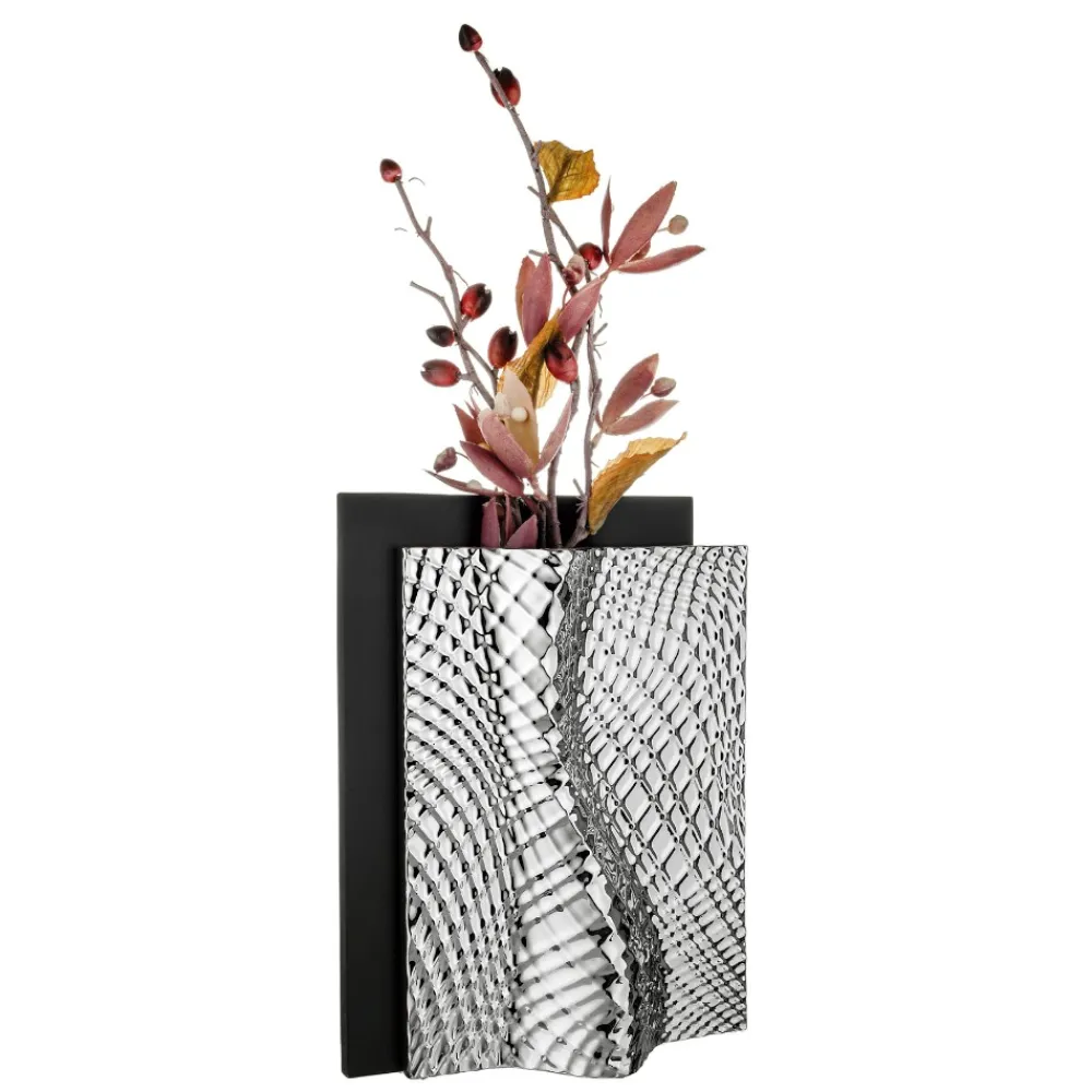 Soprammobili Moderni-Bongelli Preziosi Vaso soprammobile nero argento design moderno ophis