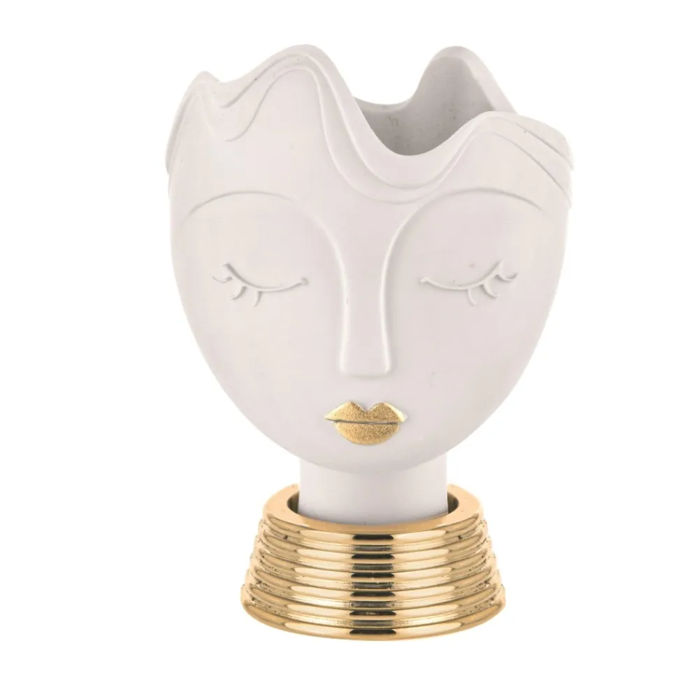 Soprammobili Moderni-Bongelli Preziosi Vaso testa donna media bianco scultura