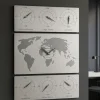 Orologi Da Parete Moderni-Selezionato da Mazzolaluce V-cosmo orologio da parete planisfero fusi orari legno bianco