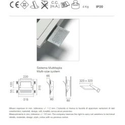 Applique Da Parete-Selezionato da Mazzolaluce Vela da incasso a parete applique lampada in gesso cristaly 16.5w 4000k