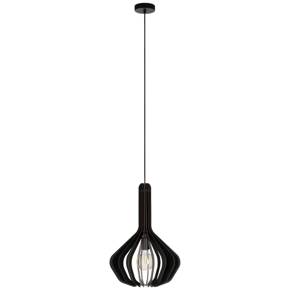 Lampade A Sospensione-Eglo Velasco lampada a sospensione per cucina in legno colore nero