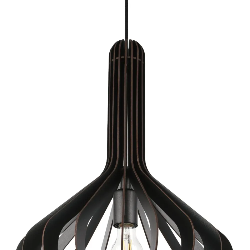 Lampade A Sospensione-Eglo Velasco lampada a sospensione per cucina in legno colore nero