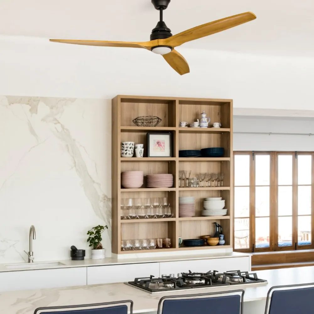Ventilatori Da Soffitto-Selezionato da Mazzolaluce Ventilatore a lampadario nero con luce 28mq pale di legno