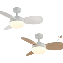Ventilatori Da Soffitto-Selezionato da Mazzolaluce Ventilatore a pale bicolore con luce da soffitto 15mq