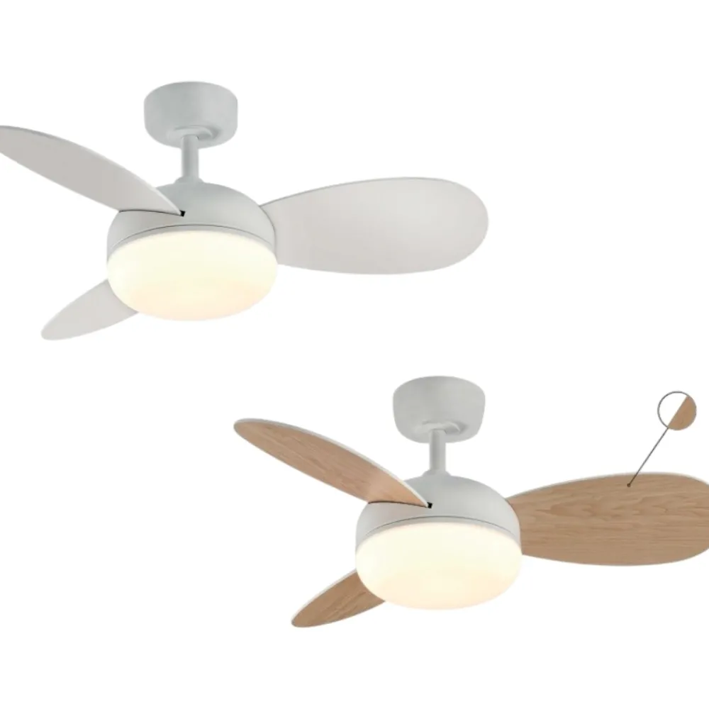 Ventilatori Da Soffitto-Selezionato da Mazzolaluce Ventilatore a pale bicolore con luce da soffitto 15mq