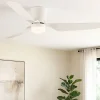 Ventilatori Da Soffitto-Selezionato da Mazzolaluce Ventilatore a pale da soffitto bianco con luce silenzioso 18mq