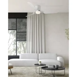 Ventilatori Da Soffitto-Selezionato da Mazzolaluce Ventilatore a pale da soffitto bianco con luce silenzioso 18mq