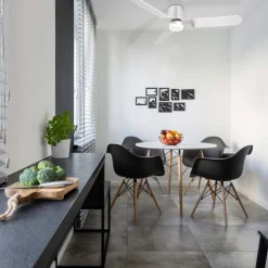 Ventilatori Da Soffitto-Selezionato da Mazzolaluce Ventilatore a pale da soffitto bianco con luce silenzioso 18mq