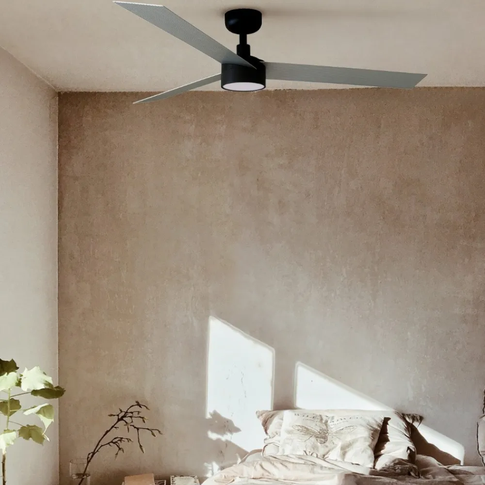 Ventilatori Da Soffitto-Selezionato da Mazzolaluce Ventilatore a pale nero da soffitto con luce 28mq