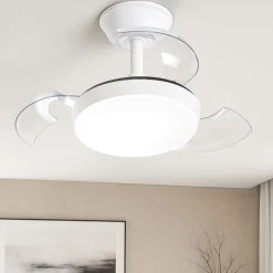 Ventilatori Da Soffitto-Selezionato da Mazzolaluce Ventilatore a plafoniera bianco da soffitto con luce pale richiudibili con telecomando