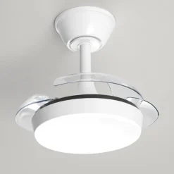 Ventilatori Da Soffitto-Selezionato da Mazzolaluce Ventilatore a plafoniera bianco da soffitto con luce pale richiudibili con telecomando