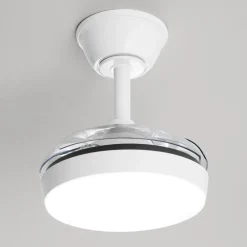 Ventilatori Da Soffitto-Selezionato da Mazzolaluce Ventilatore a plafoniera bianco da soffitto con luce pale richiudibili con telecomando