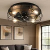 Ventilatori Da Soffitto-Selezionato da Mazzolaluce Ventilatore a plafoniera con luce da soffitto rustico nero