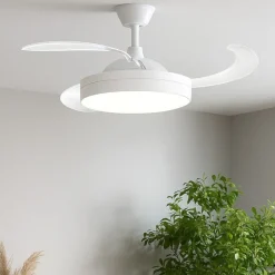 Ventilatori Da Soffitto-Selezionato da Mazzolaluce Ventilatore a plafoniera con telecomando bianco da soffitto con luce 20mq
