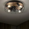 Ventilatori Da Soffitto-Selezionato da Mazzolaluce Ventilatore a plafoniera da soffitto vintage con luce nero