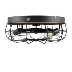 Ventilatori Da Soffitto-Selezionato da Mazzolaluce Ventilatore a plafoniera da soffitto vintage con luce nero