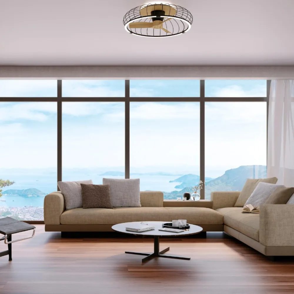 Ventilatori Da Soffitto-Selezionato da Mazzolaluce Ventilatore a plafoniera nero 20mq con luce da soffitto con telecomando