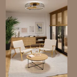 Ventilatori Da Soffitto-Selezionato da Mazzolaluce Ventilatore a plafoniera nero 20mq con luce da soffitto con telecomando
