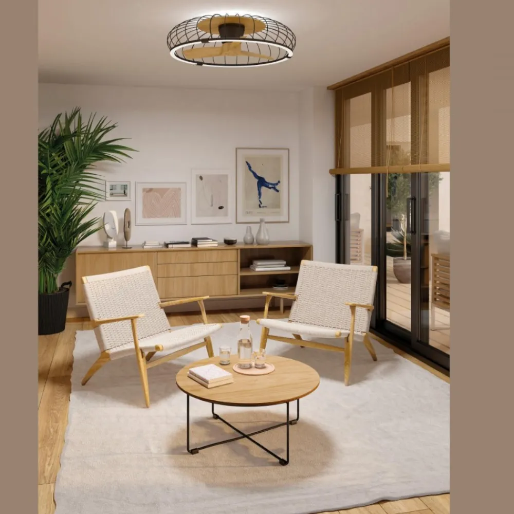 Ventilatori Da Soffitto-Selezionato da Mazzolaluce Ventilatore a plafoniera nero 20mq con luce da soffitto con telecomando