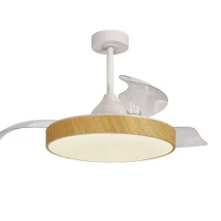 Ventilatori Da Soffitto-Selezionato da Mazzolaluce Ventilatore a plafoniera pale richiudibili marrone led cct telecomando e app 20mq