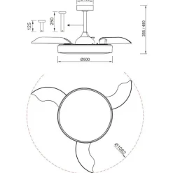 Ventilatori Da Soffitto-Selezionato da Mazzolaluce Ventilatore a plafoniera pale richiudibili marrone led cct telecomando e app 20mq
