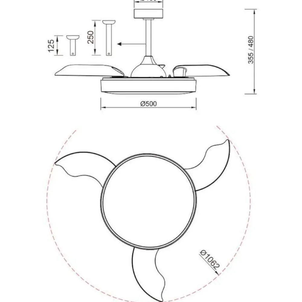 Ventilatori Da Soffitto-Selezionato da Mazzolaluce Ventilatore a plafoniera pale richiudibili marrone led cct telecomando e app 20mq