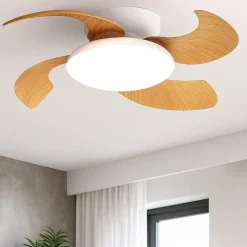 Ventilatori Da Soffitto-Selezionato da Mazzolaluce Ventilatore a plafoniera silenzioso con telecomando pale colore legno motorizzate 20mq