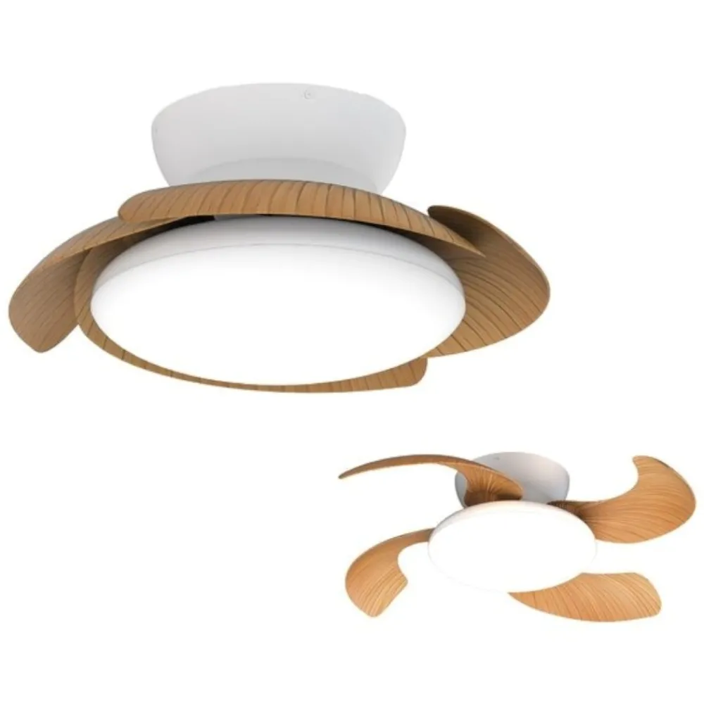 Ventilatori Da Soffitto-Selezionato da Mazzolaluce Ventilatore a plafoniera silenzioso con telecomando pale colore legno motorizzate 20mq