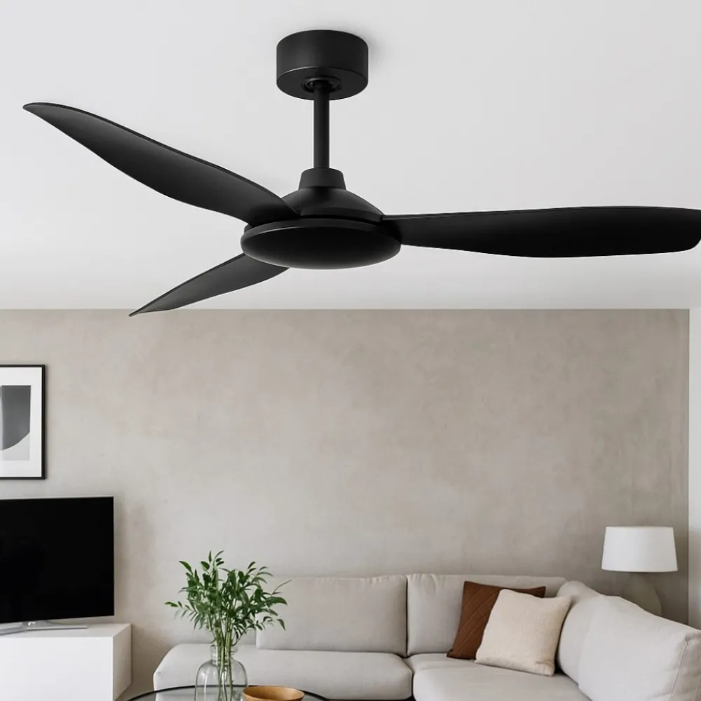 Ventilatori Da Soffitto-Selezionato da Mazzolaluce Ventilatore a soffito con pale nero silenzioso 25mq con telecomando