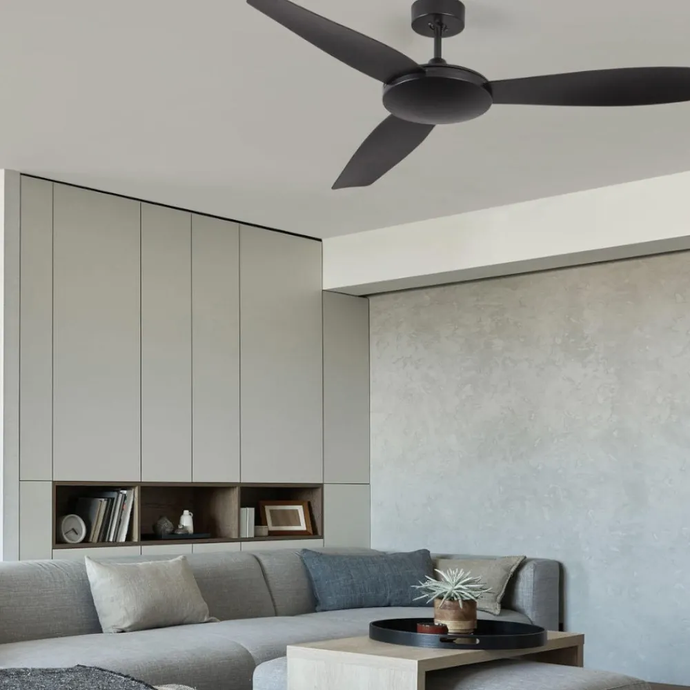 Ventilatori Da Soffitto-Selezionato da Mazzolaluce Ventilatore a soffito con pale nero silenzioso 25mq con telecomando