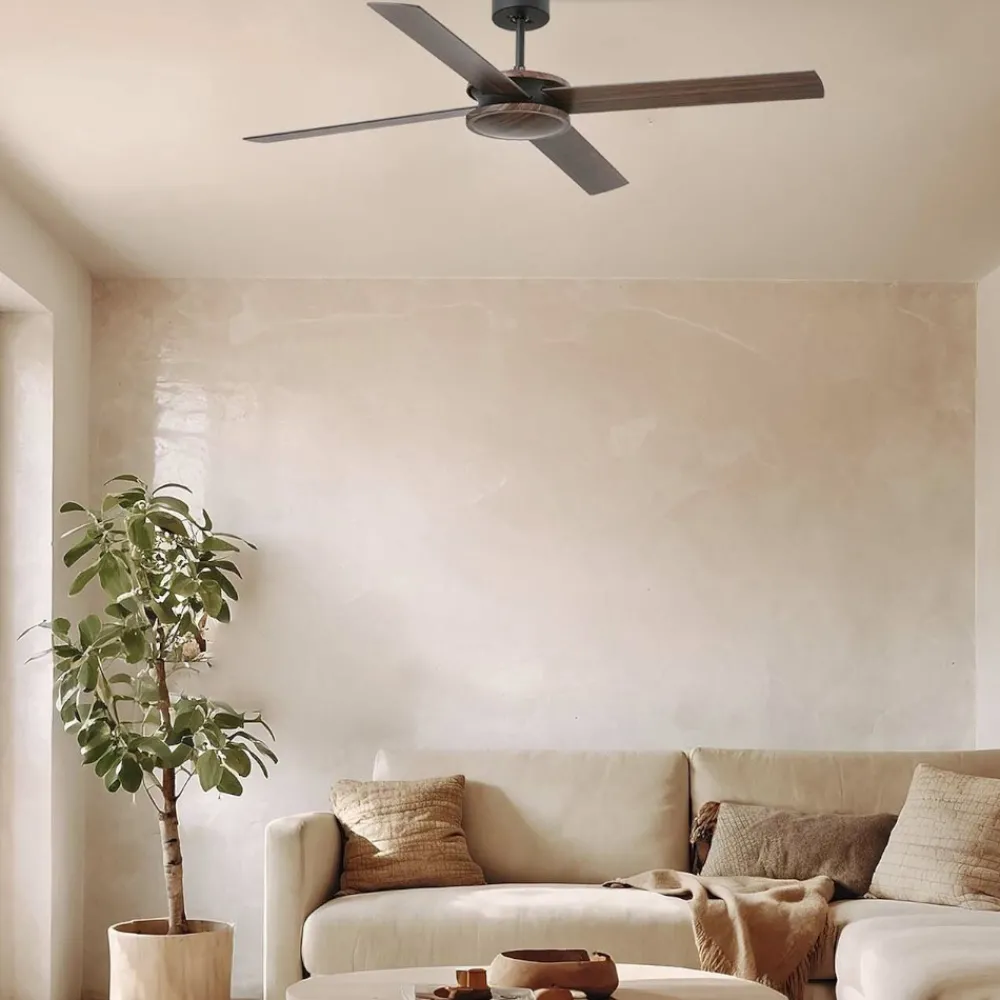Ventilatori Da Soffitto-Selezionato da Mazzolaluce Ventilatore a soffitto 28mq con pale bicolore nero marrone