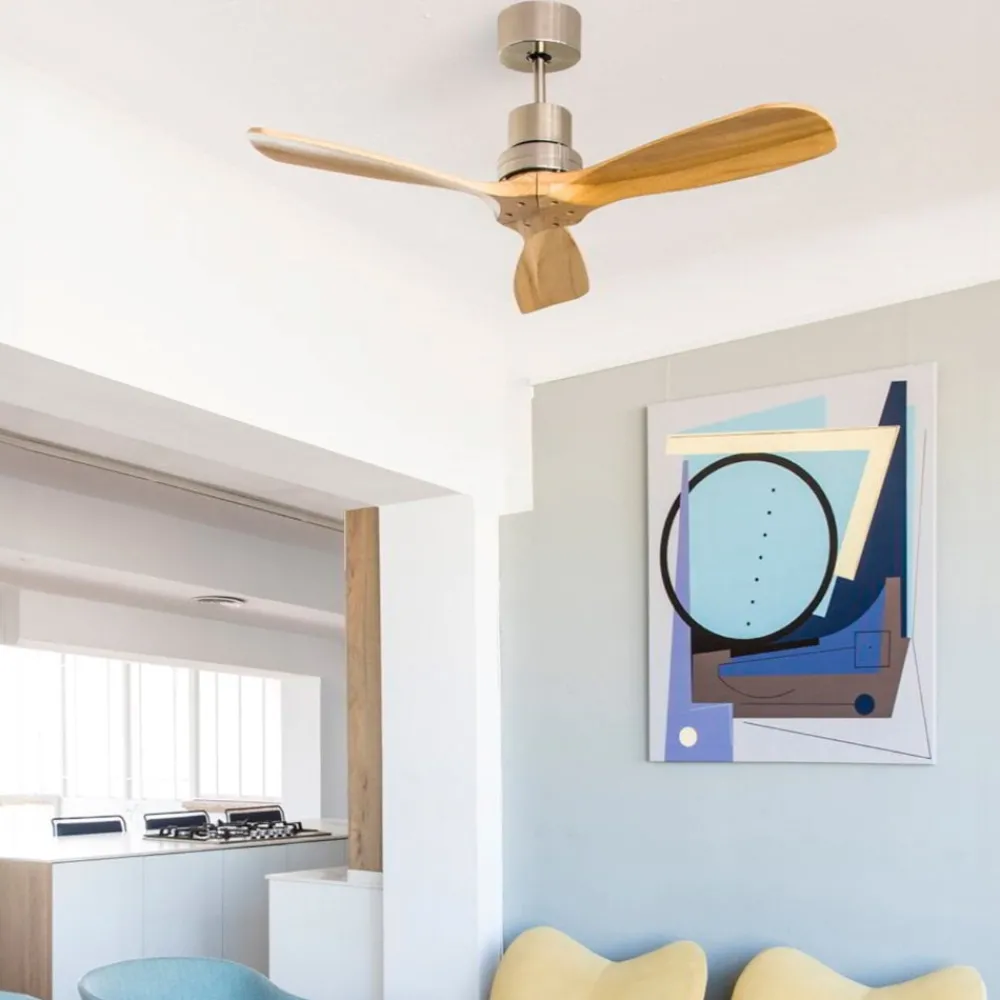 Ventilatori Da Soffitto-Selezionato da Mazzolaluce Ventilatore a soffitto 13mq pale di legno pino