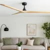 Ventilatori Da Soffitto-Selezionato da Mazzolaluce Ventilatore a soffitto nero 28mq silenzioso pale di legno