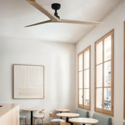 Ventilatori Da Soffitto-Selezionato da Mazzolaluce Ventilatore a soffitto nero 28mq silenzioso pale di legno