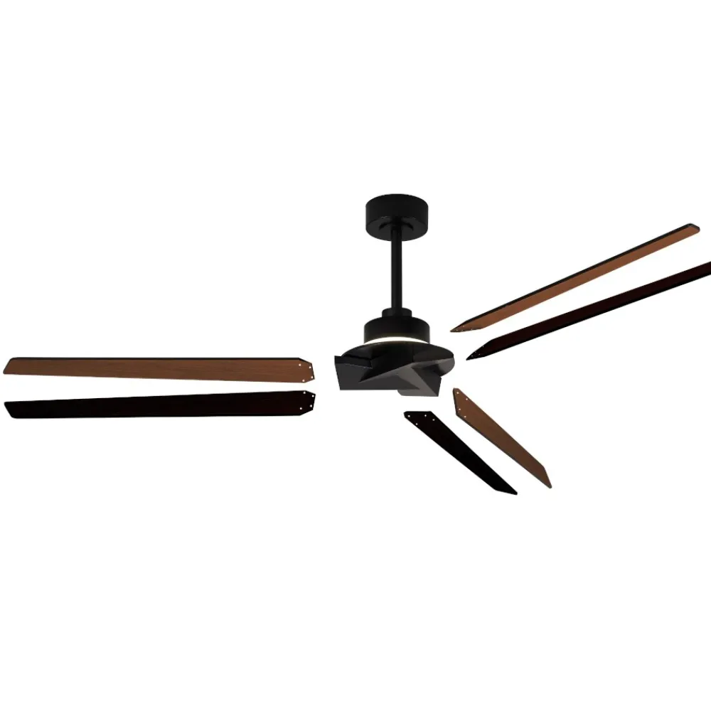 Ventilatori Da Soffitto-Selezionato da Mazzolaluce Ventilatore a soffitto nero per esterno con luce telecomando app 20mq