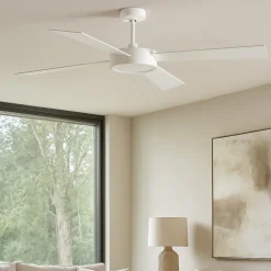 Ventilatori Da Soffitto-Selezionato da Mazzolaluce Ventilatore bianco a pale con luce silenzioso 28mq